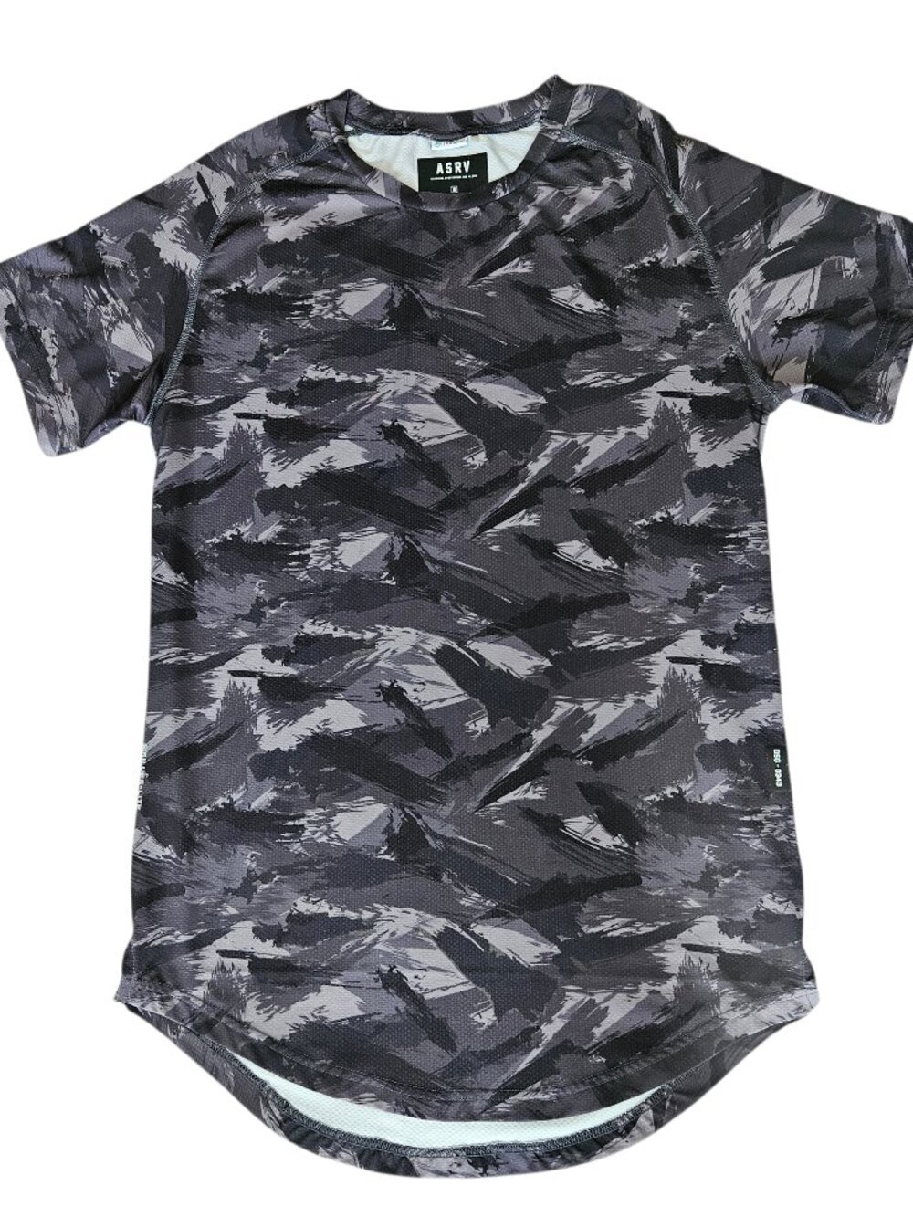 ASRV Silver-Lite DSG-0343 Black Camo Short Sleeve Training T-Shirt Men's Small